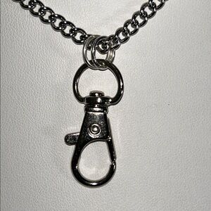 Artisan Made Hypoallergenic Stainless Steel Chain Badge Holder Necklace